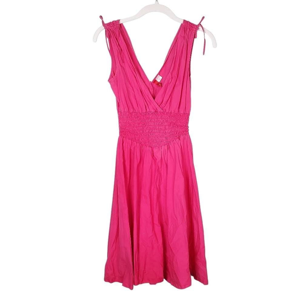 Divided by H&M Double V-neck Smocked Waist Sleeveless Sundress Pink Size 6